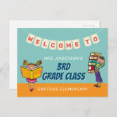 先生クラスの子イラスト ポストカード (正面/裏面)