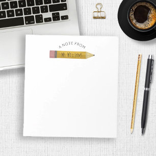 先生クラスルーム鉛筆名前をカスタムする ノートパッド