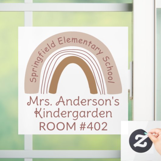 先生クラスルームBOHOレインボーウィンドウ貼りデカール ウィンドウサイン (ホーム)