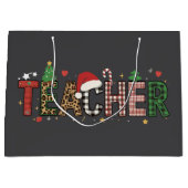 先生クリスマスアルファベット先生ギフト学生 ラージペーパーバッグ (正面)