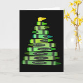 先生クリスマスギフトクレヨンツリー カード (黄色い花)