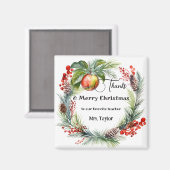 先生クリスマスサンキューマグネット マグネット (正面/裏面)