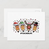 先生クリスマスペンシル先生ライフメリークリスマス シーズンポストカード (正面/裏面)