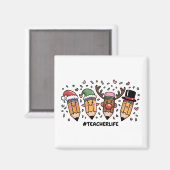 先生クリスマスペンシル先生ライフメリークリスマス マグネット (正面/裏面)