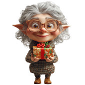 先生クリスマス小妖精や小人ホワイトギフトラベル ギフトタグ