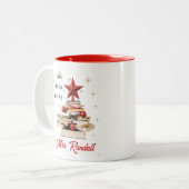 先生クリスマス感動的引用文マグカップ ツートーンマグカップ (正面左)