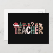 先生クリスマス教えライフラブ感動的 シーズンポストカード (正面/裏面)