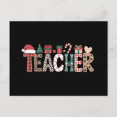 先生クリスマス教えライフラブ感動的 シーズンポストカード (正面)