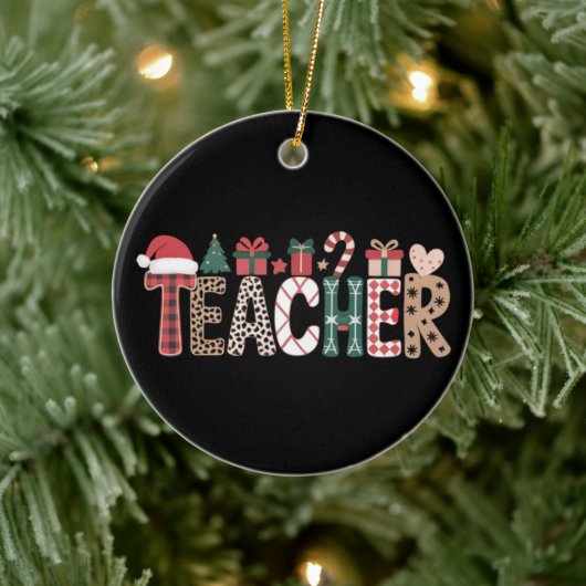 先生クリスマス教えライフラブ感動的 セラミックオーナメント (ツリー)