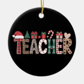 先生クリスマス教えライフラブ感動的 セラミックオーナメント (正面)