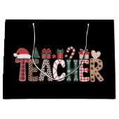 先生クリスマス教えライフラブ感動的 ラージペーパーバッグ (正面)