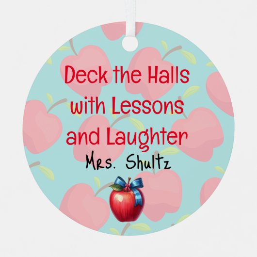 先生クリスマス「Deck the Holes」 メタルオーナメント (正面)