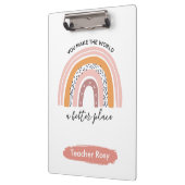 先生クリッボードボホレインボピンクパーソナライズされた クリップボード (左)