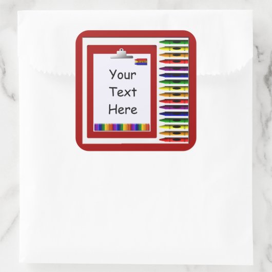 先生クレヨンカスタムシール スクエアシール (バッグ)