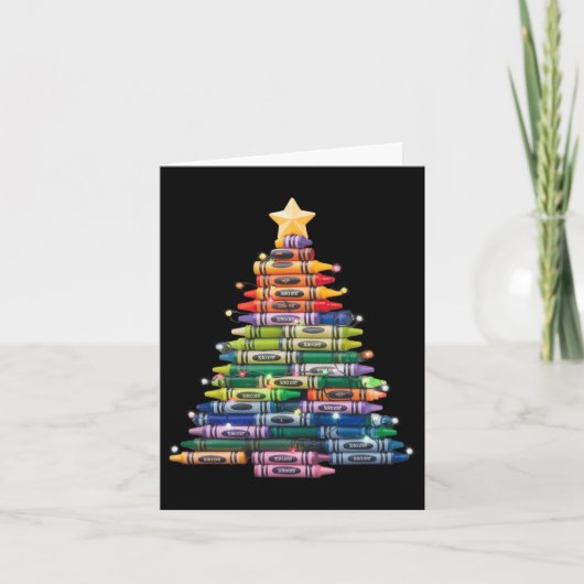 先生クレヨンクリスマスツリーライツズ生徒学校 カード (正面)