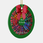 先生クレヨンリースパーソナライズされたオーナメント セラミックオーナメント (右)