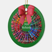 先生クレヨンリースパーソナライズされたオーナメント セラミックオーナメント (左)