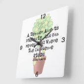 先生クロックヘンリーアダムス引用文 スクエア壁時計 (傾斜)