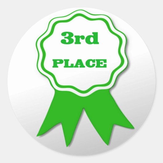 先生グリーンリボン賞ステッカー ラウンドシール (正面)