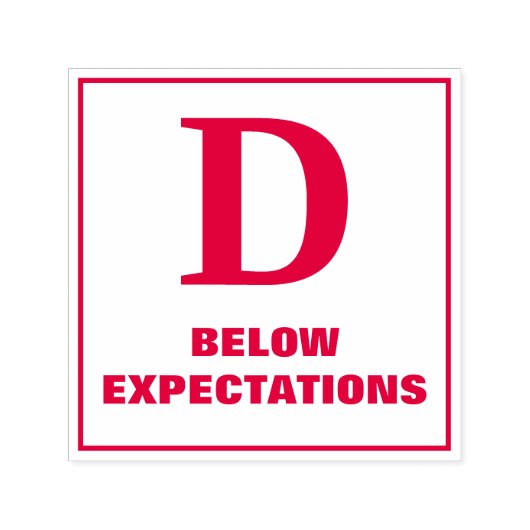 先生グレーディングスタンプ： D、期待値を下回る セルフインキングスタンプ (デザイン)