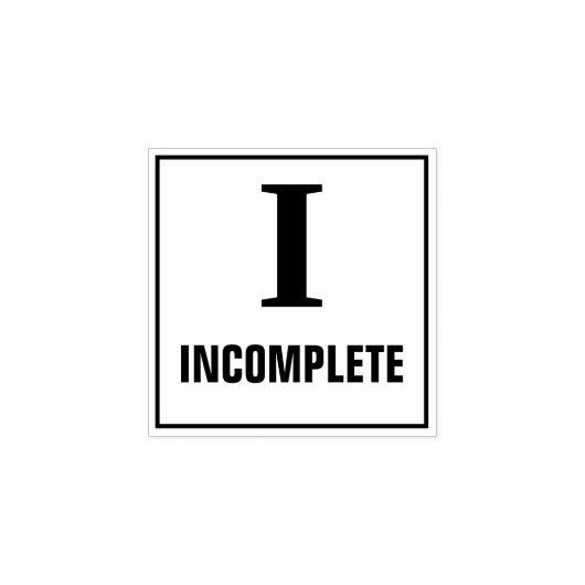 先生グレーディングスタンプ: I – 不完全 ラバースタンプ (インプリント)