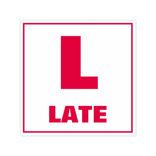 先生グレーディングスタンプ: L、LATE セルフインキングスタンプ (デザイン)