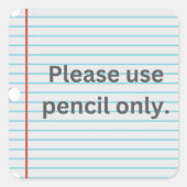 先生グレーディングステッカー – 鉛筆専用線紙 スクエアシール (正面)