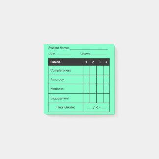 先生グレーディングルブリッククラスワークグリーンポスト ポストイット