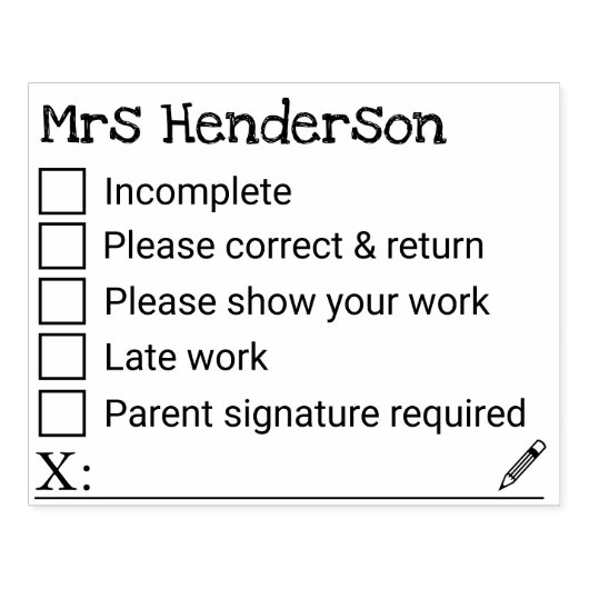 先生グレーディング注記ゴムスタンプ ラバースタンプ (インプリント)