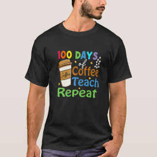 先生コーヒー女子男子のための100日間の学校 Tシャツ