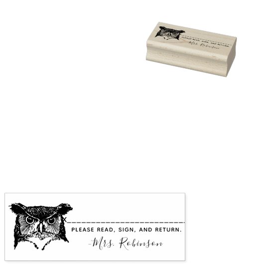 先生ゴムスタンプウパーソナライズされたクロウ ラバースタンプ (押印)