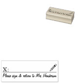 先生サイン及び戻しゴム印 ラバースタンプ (押印)