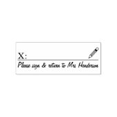 先生サイン及び戻しゴム印 ラバースタンプ (インプリント)