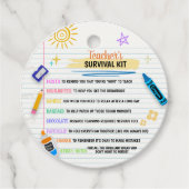 先生サバイバルキット新学期ラウンド フェイバータグ (正面)