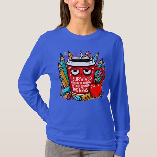 先生サバイバルコーヒーTシャツ - 敬意の贈り物 Tシャツ (正面)
