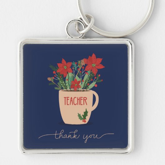 先生サンキューアットクリスマスポイントセティアス キーホルダー (正面)