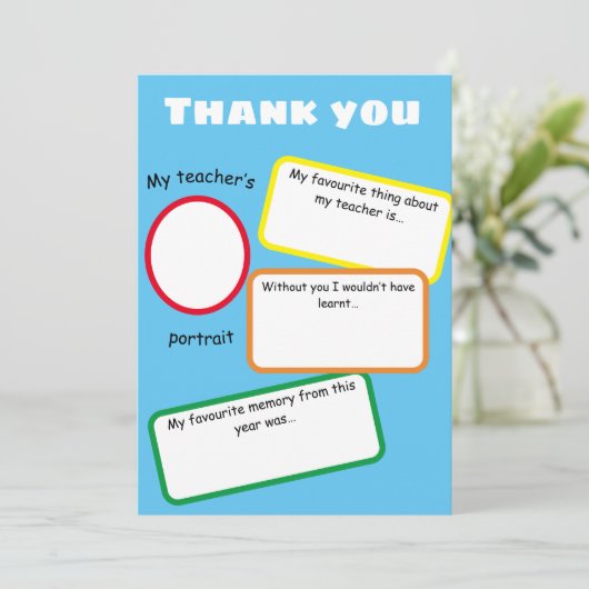 先生サンキューカードギフトが空白を埋める サンキューカード (スタンド正面)