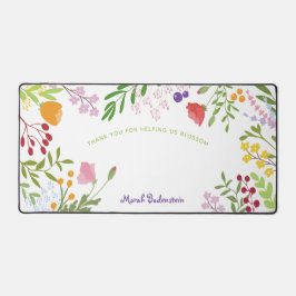先生サンキューモダンフローラパーソナライズされた デスクマット