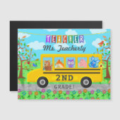 先生サンキューユー名前をカスタムする |かわいいバスの動物 (正面/裏面)