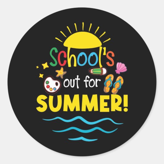 先生シャツ学校の夏の終わり ラウンドシール (正面)