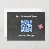 先生シャルボードウィッシュリストQRコードカスタム ポストカード (正面/裏面)