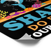 先生シャーク宿題をする ポスター (角)