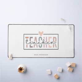 先生スクリプトタイポグラフィモダンパーソナライズされた名 デスクマット