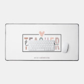 先生スクリプトタイポグラフィモダンパーソナライズされた名 デスクマット (キーボード&マウス)