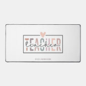 先生スクリプトタイポグラフィモダンパーソナライズされた名 デスクマット (正面)