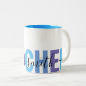 先生スクリプト名Blue and Purple School ツートーンマグカップ (正面右)