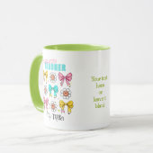 先生スクールキュートボーカラフルペンシルスマイル名 マグカップ (正面左)