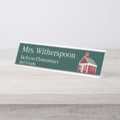 先生スクールハウスシャルボードカラー名プレート デスクネームプレート (正面)