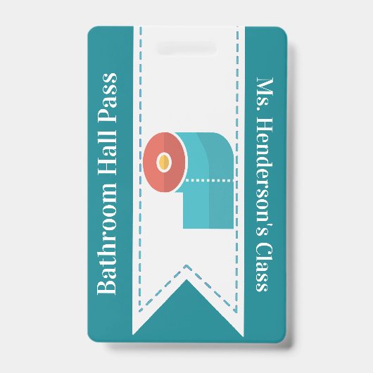 先生スクールバスホールパスバッジ バッジ (正面)