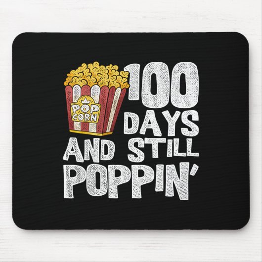 先生スクール学生ポップコーン100学校の日 マウスパッド (正面)